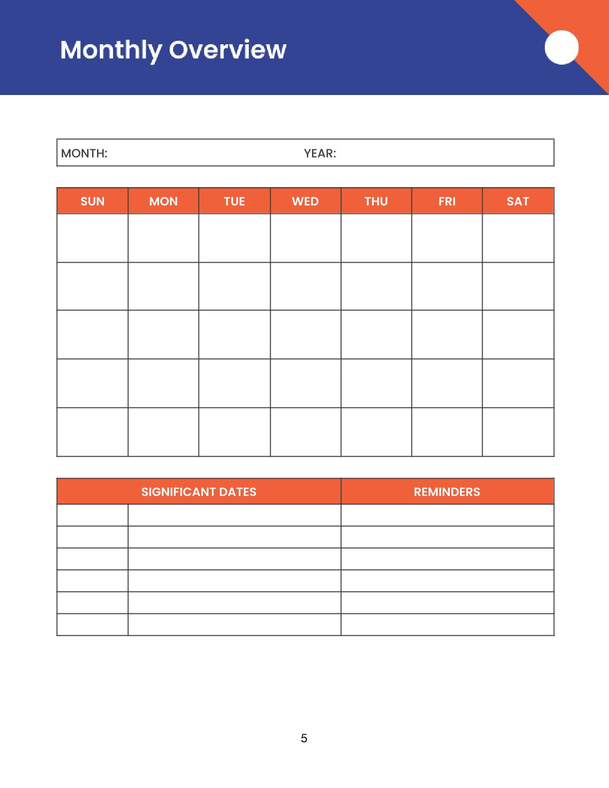 Free Modern Personal Planner Template