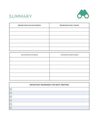 Free Trip Meeting Planner Template