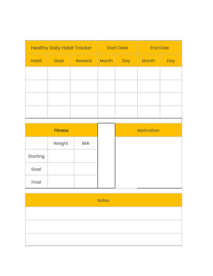 Free Health Planner Template