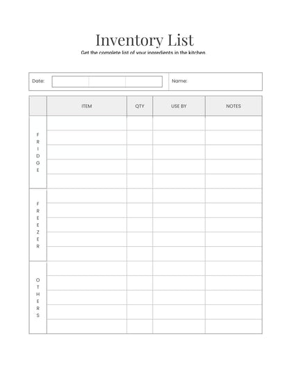 Free Menu Planner Template