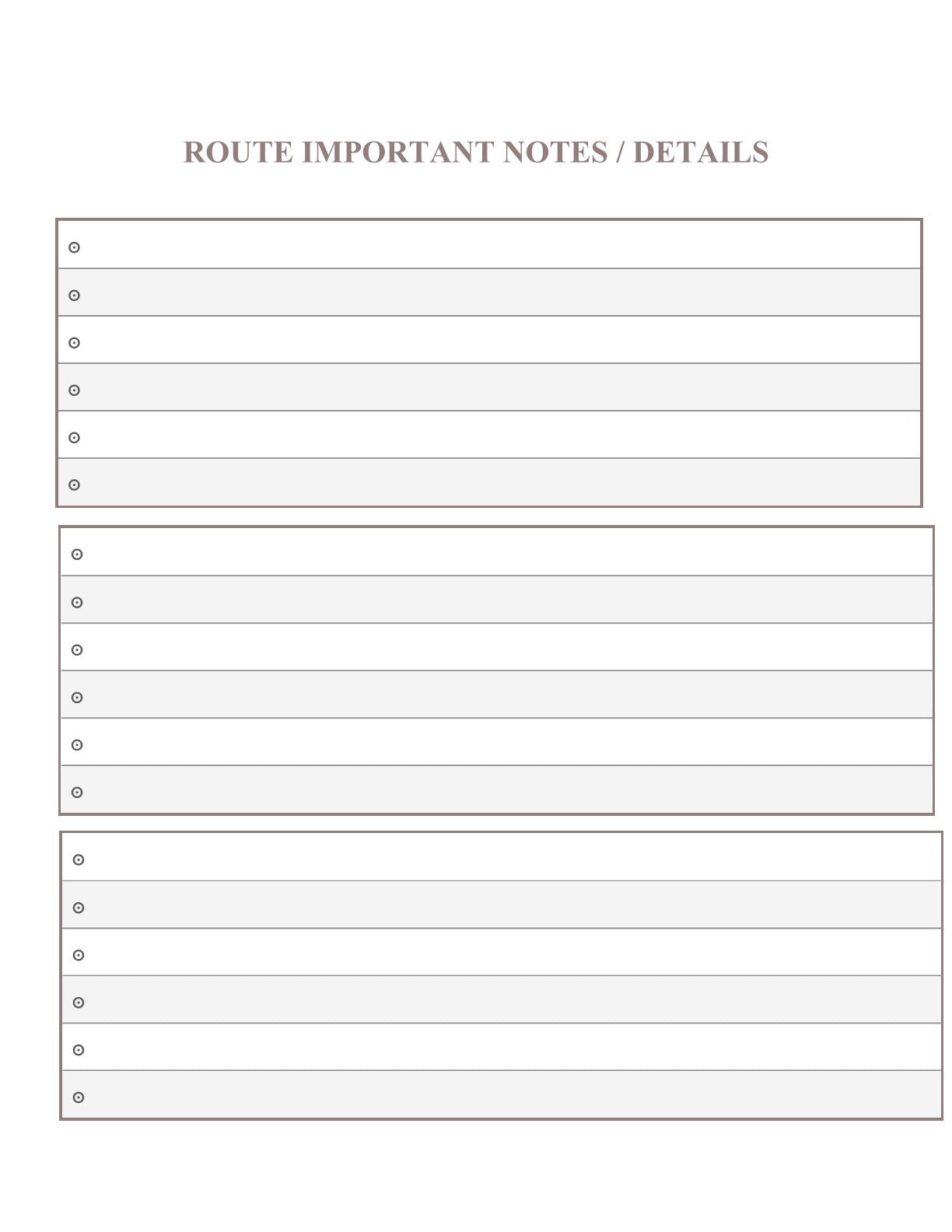 Free Delivery Route Planner Template