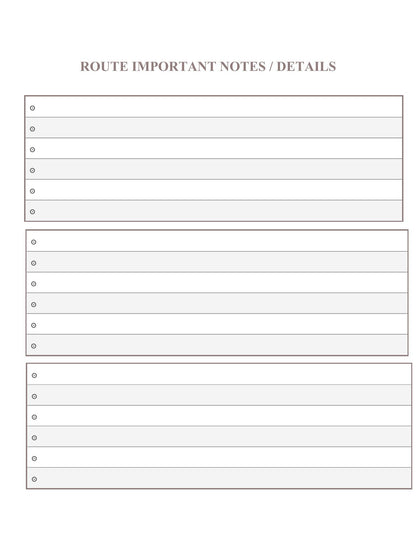 Free Delivery Route Planner Template