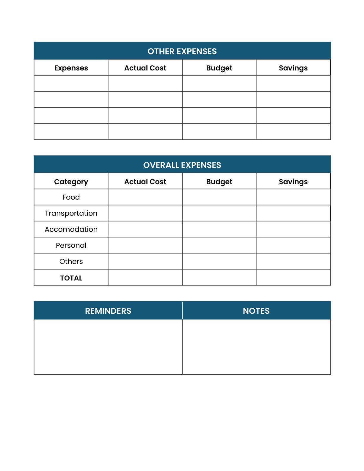 Free Employee Vacation Planner Template