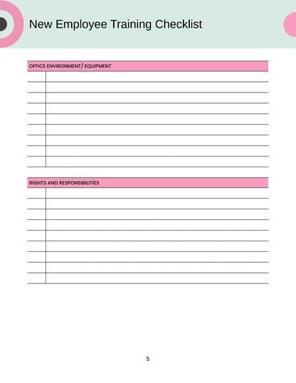 Free Employee Training Planner Template