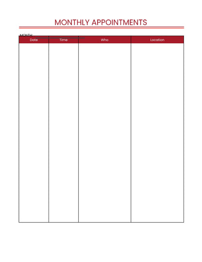 Free Monthly Work Planner Template