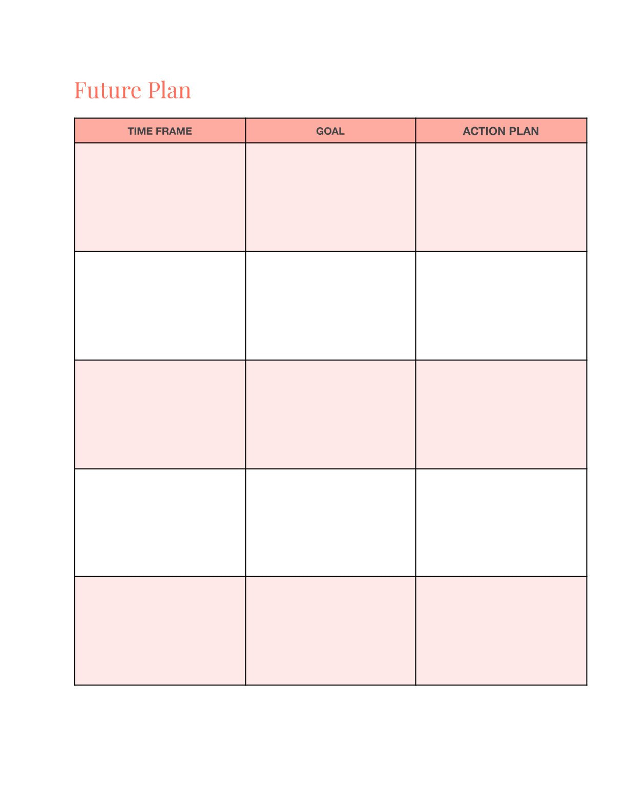 Free Monthly Life Planner Template