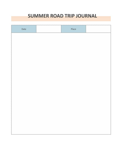 Free Summer Road Trip Planner Template