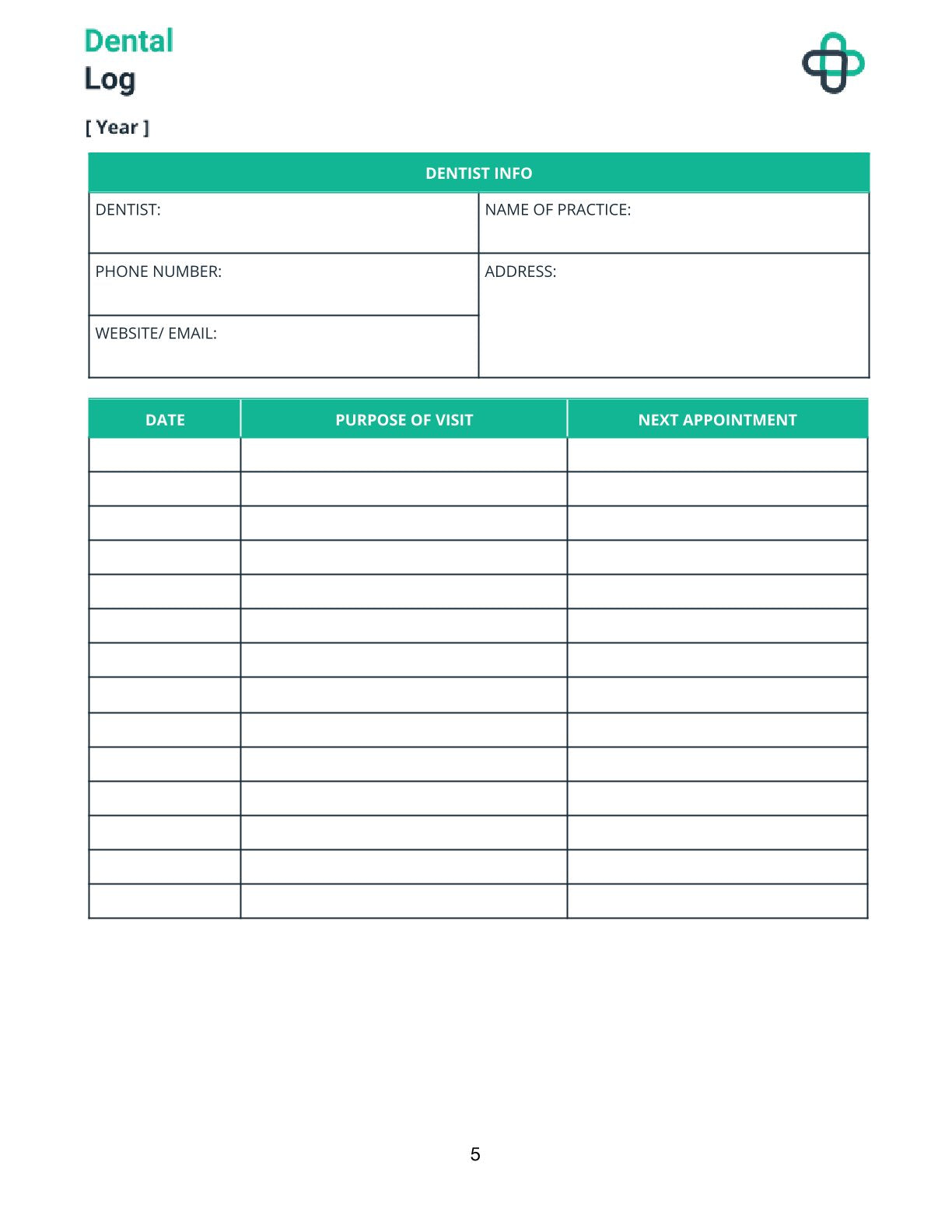 Free Medical Health Planner Template