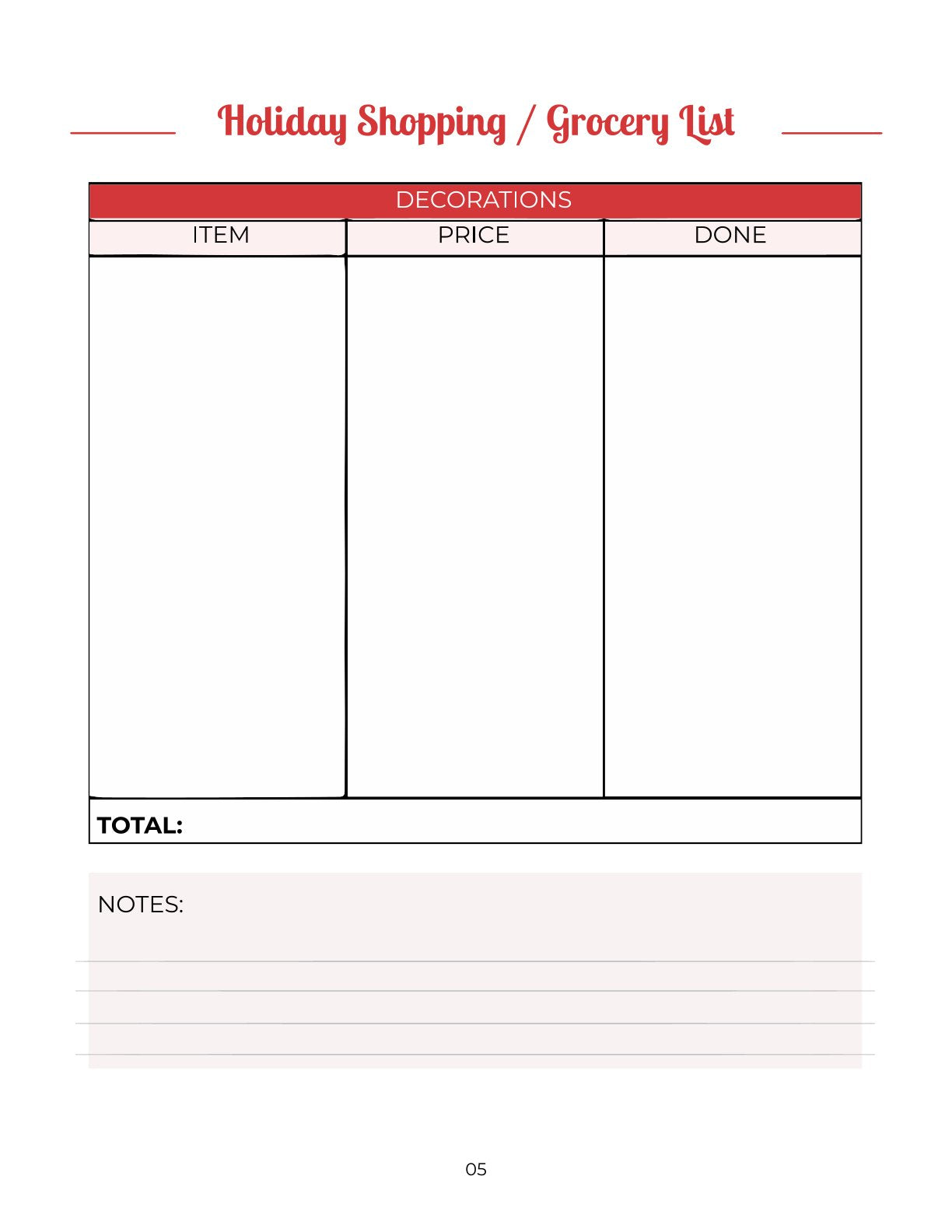 Free Holiday Party Planner Template