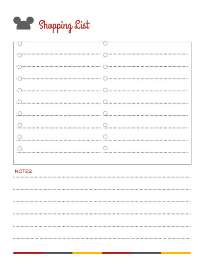 Free Disney Vacation Planner Template