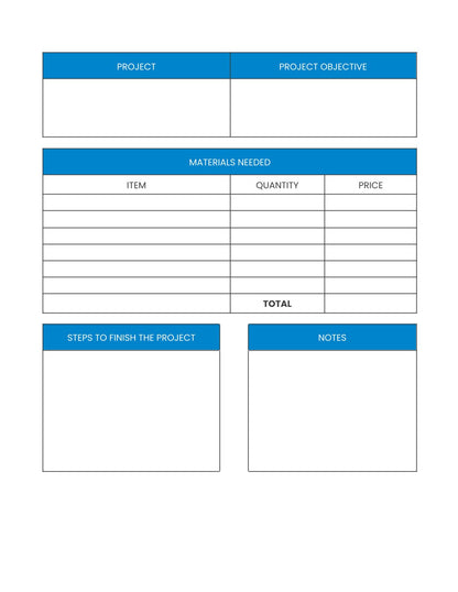 Free Project Management Planner Template