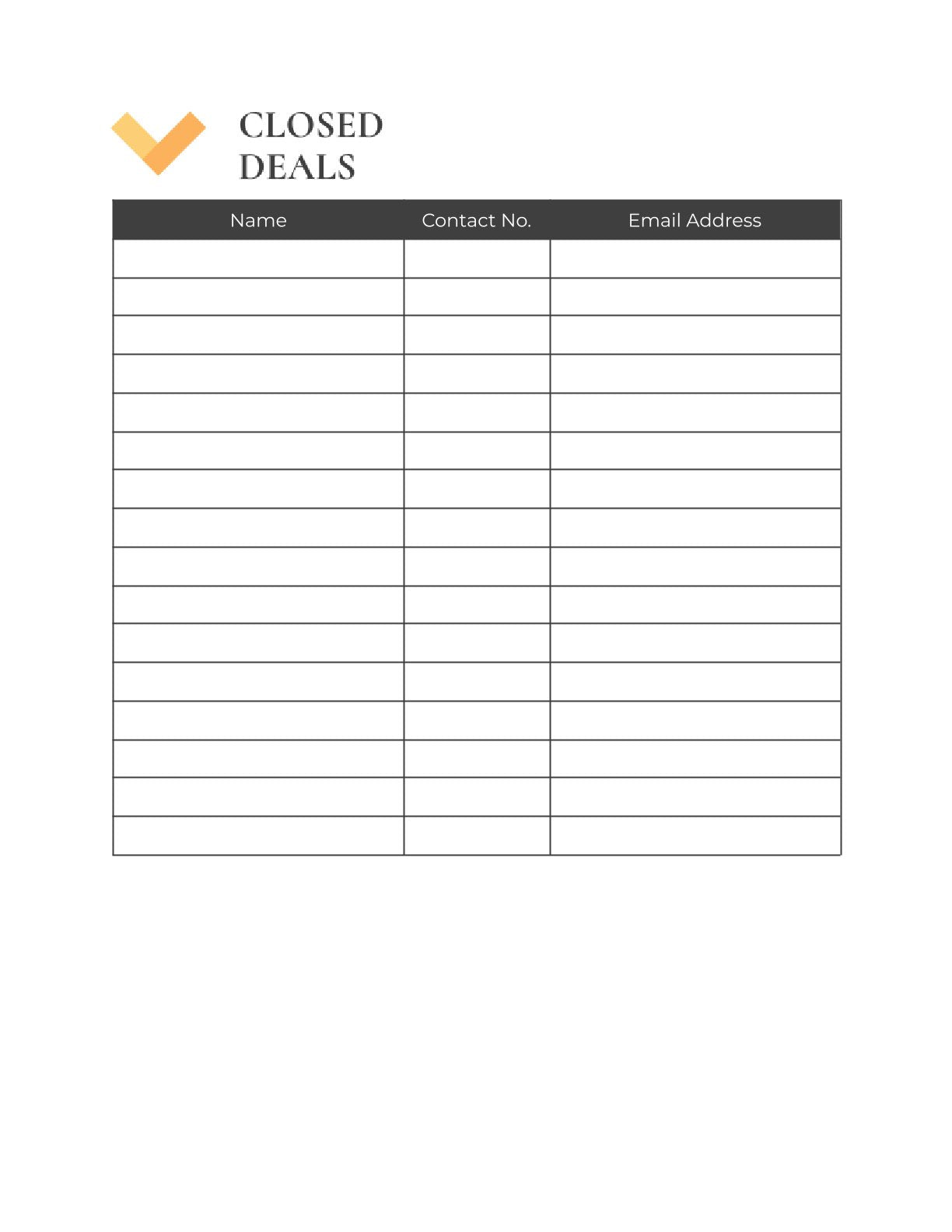 Free Sales and Leads Generation Planner Template