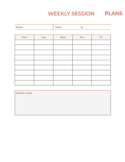 Free Monthly Training Planner Template