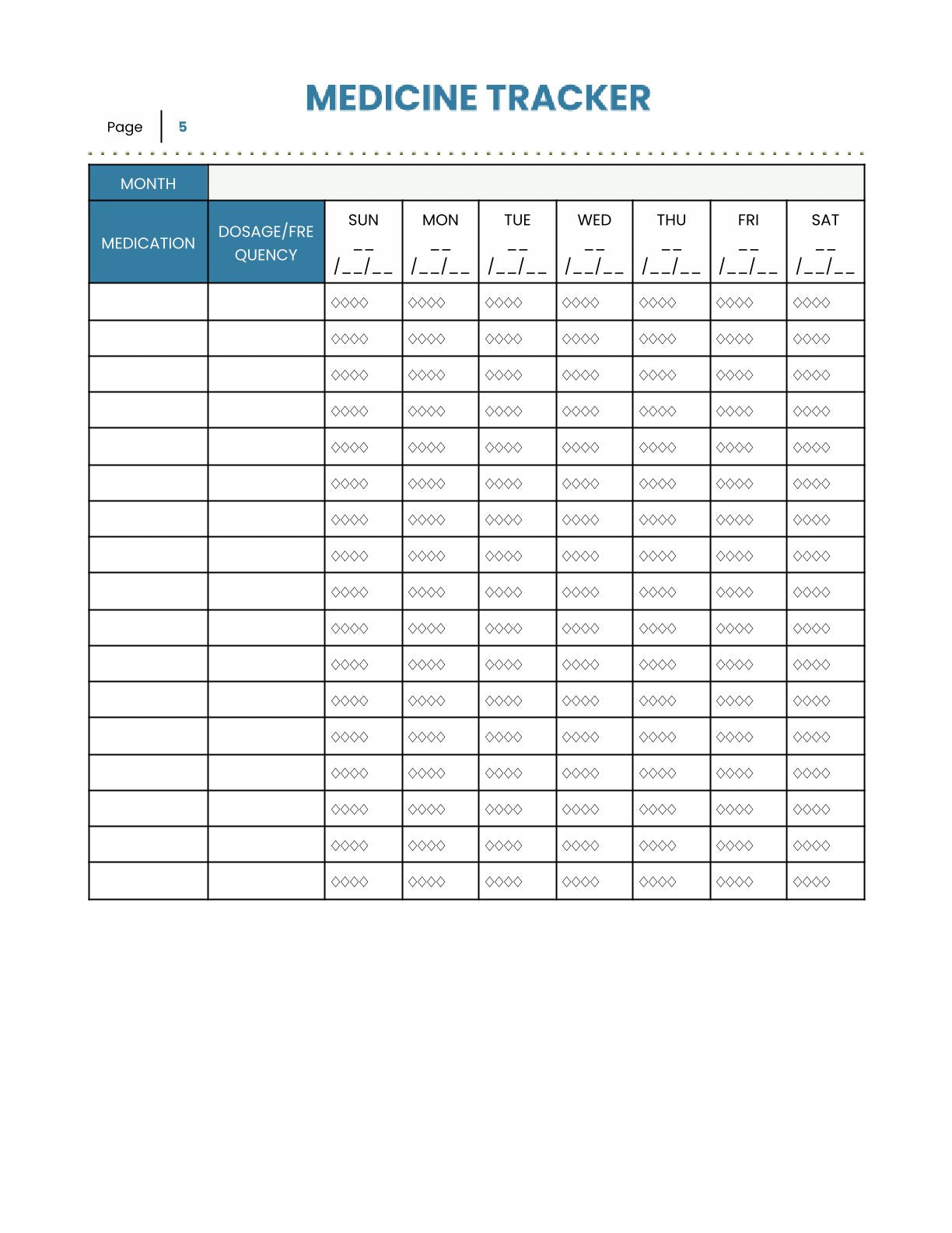 Free Medical History Planner Template