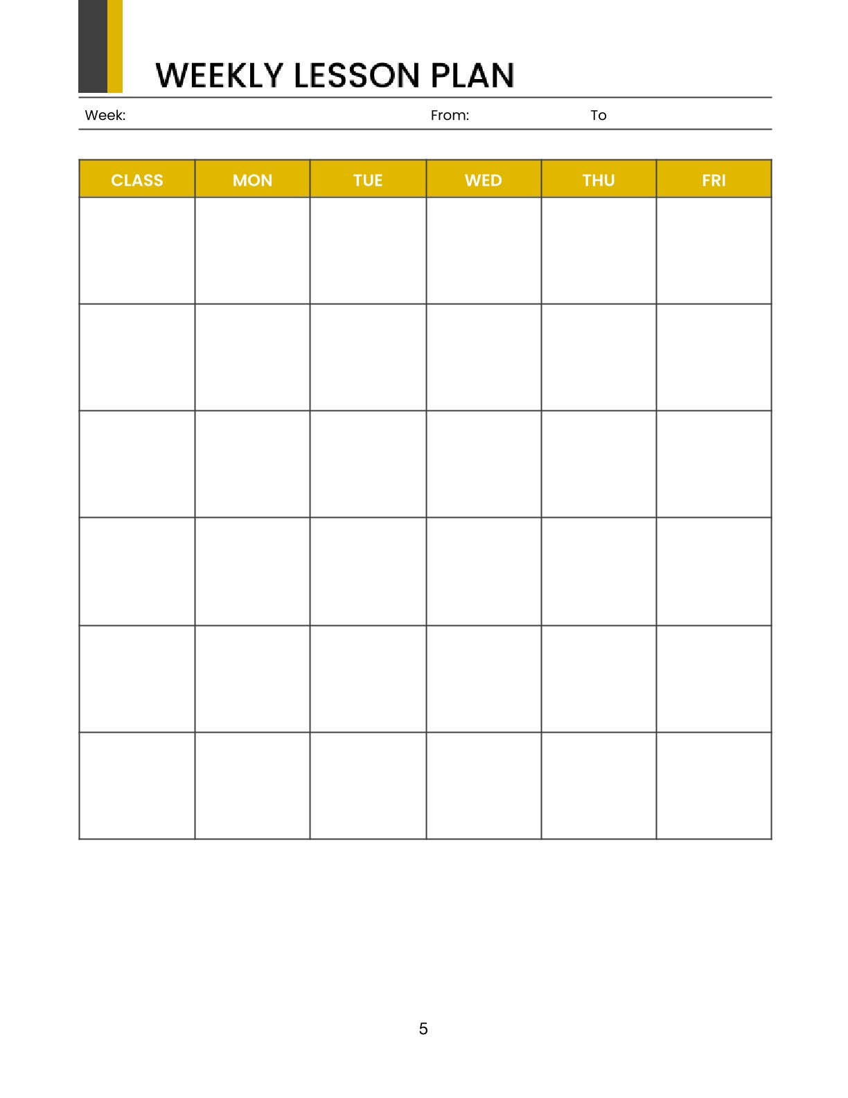 Free Monthly Teacher Planner Template