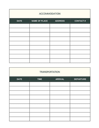 Free 5 Days Trip Planner Template