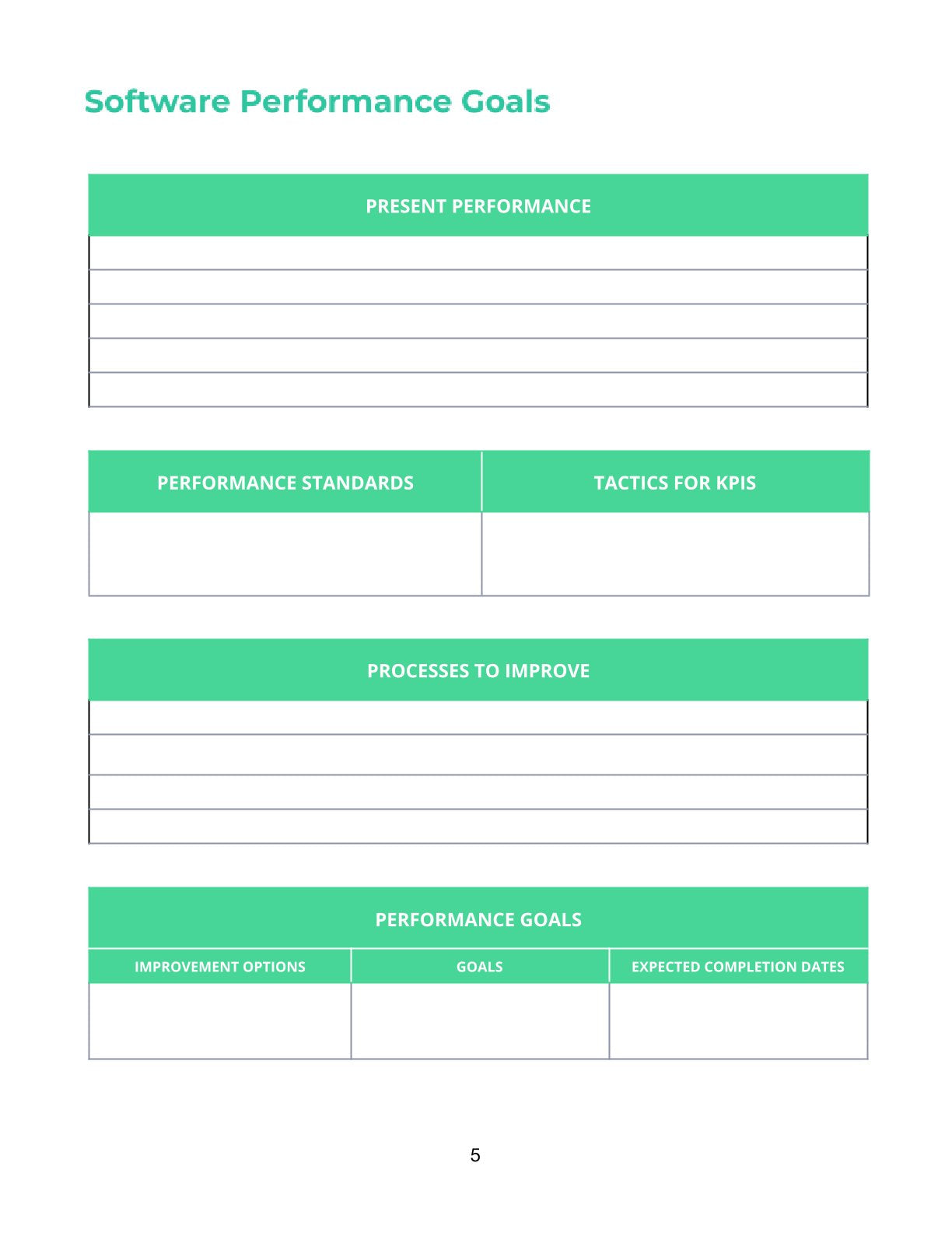 Free Software Development Planner Template