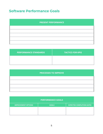 Free Software Development Planner Template