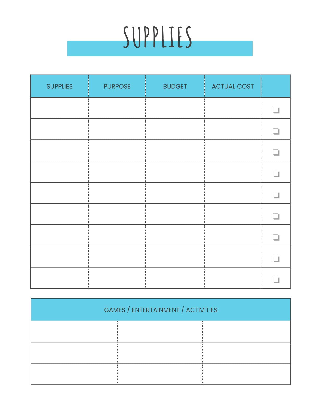 Free Kids Birthday Party Planner Template