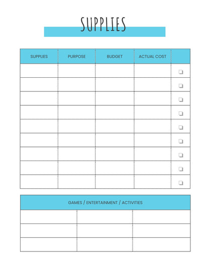 Free Kids Birthday Party Planner Template