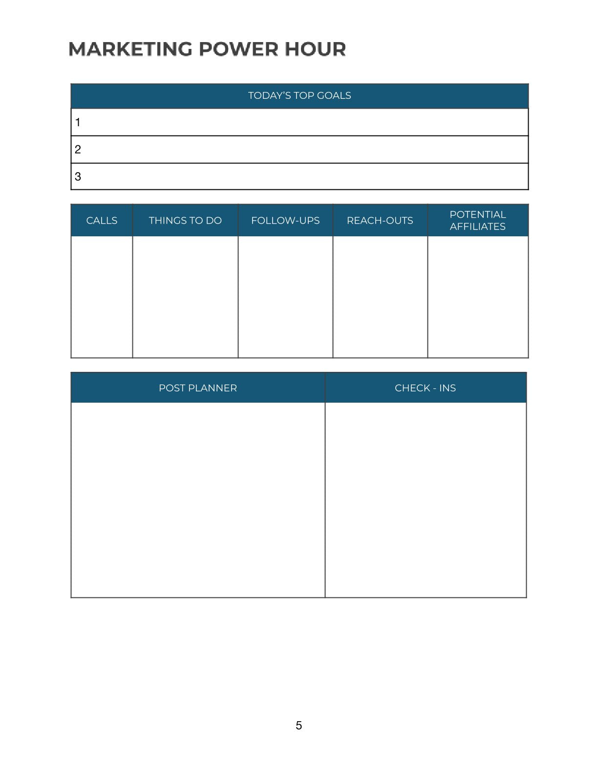 Free Network Marketing Planner Template