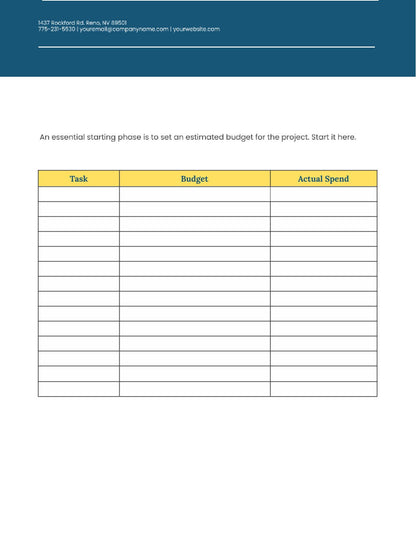 Free Project Planner Template