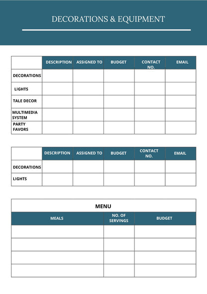 Free Online Event Planner Template