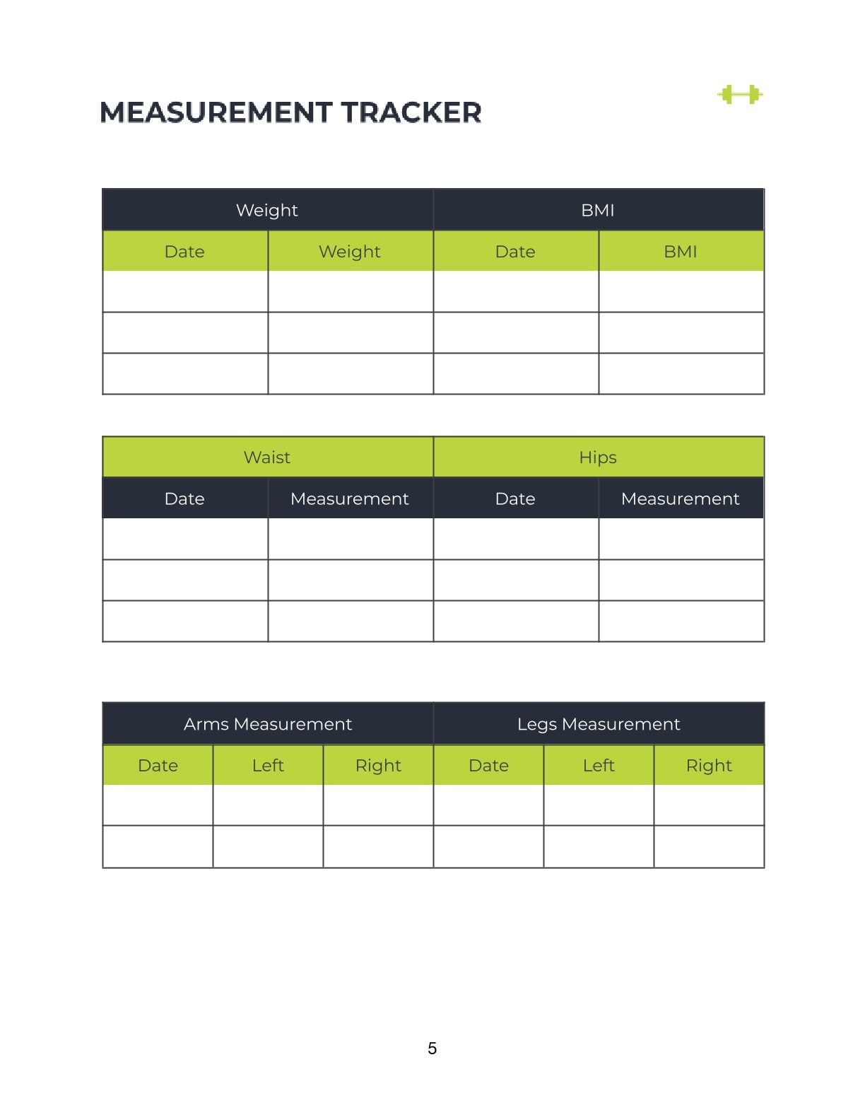 Free Fitness Training Planner Template