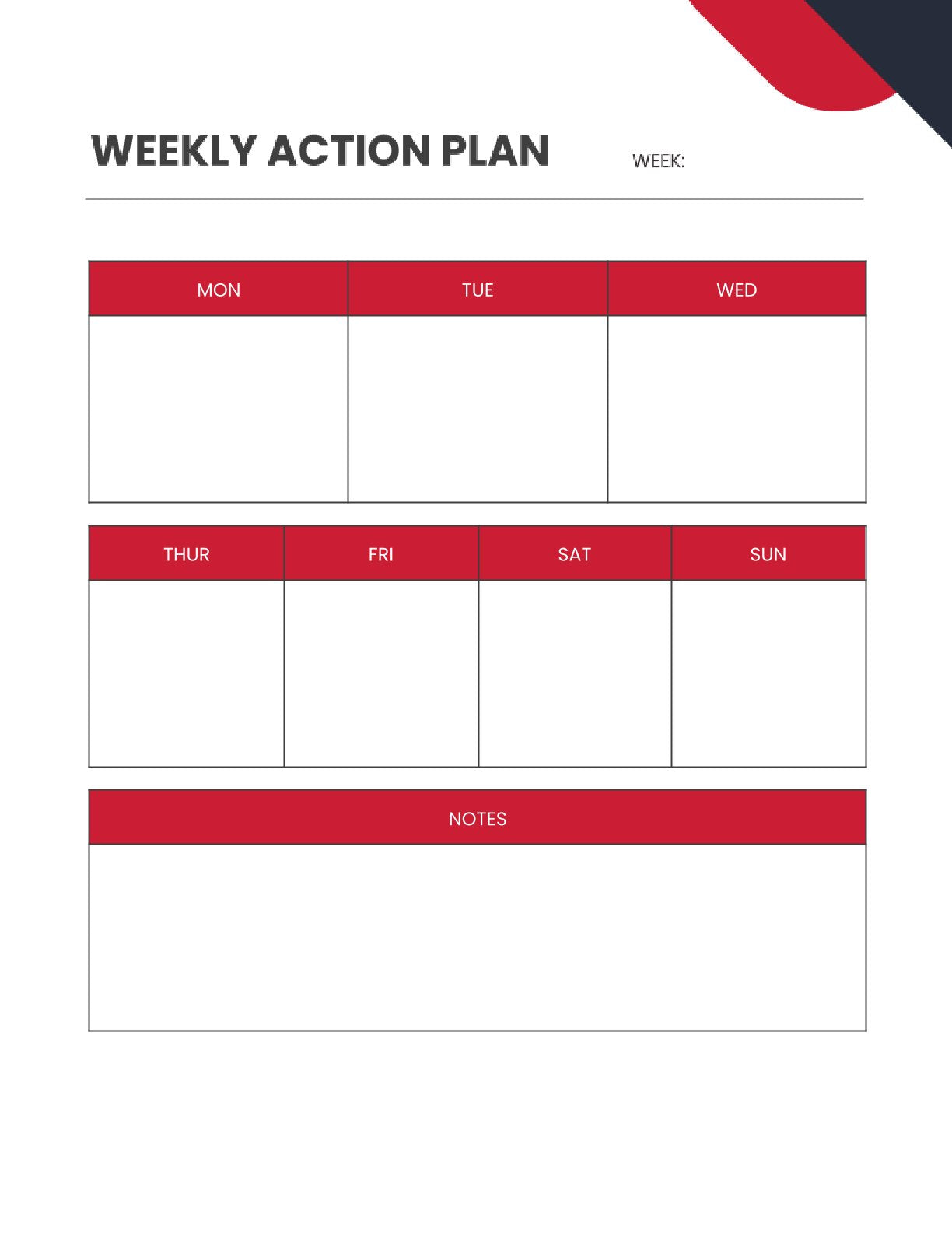 Free Productivity Project Planner Template