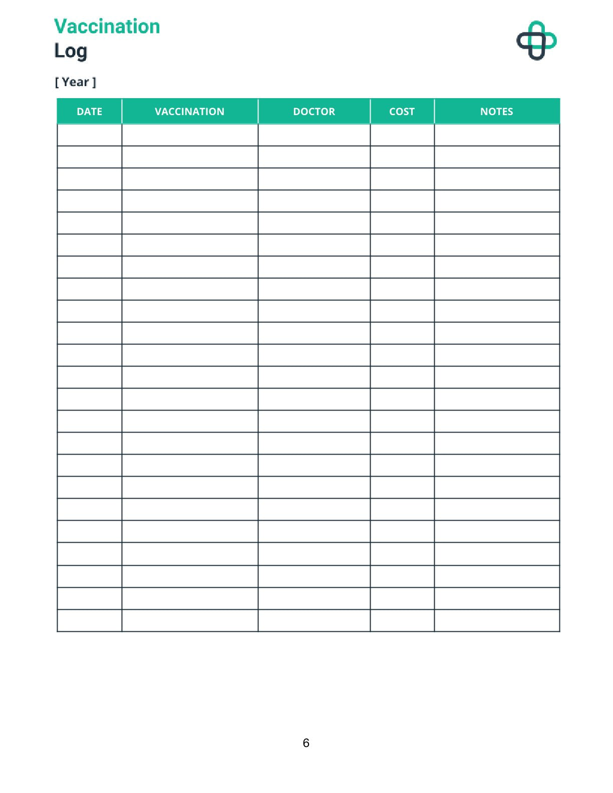 Free Medical Health Planner Template