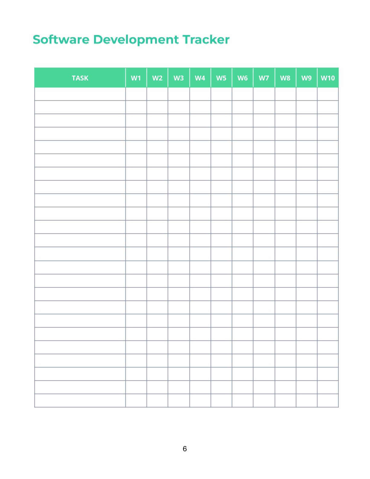 Free Software Development Planner Template