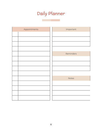 Free Personal Family Planner Template