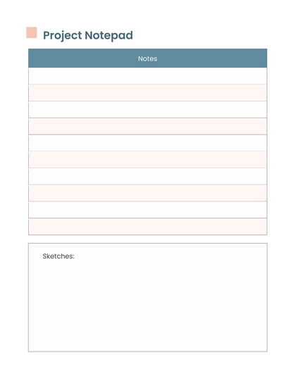 Free Sample Project planner template