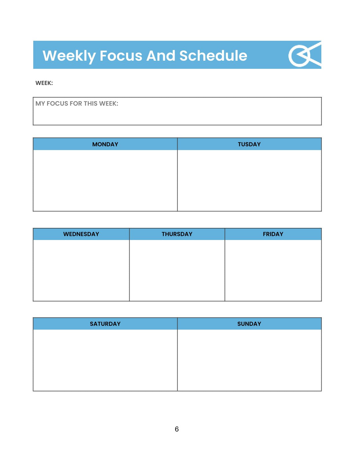 Free Weekly Personal Planner Template