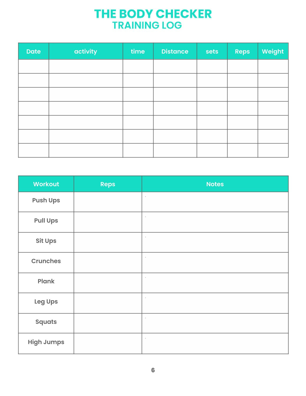 Free Monthly Health Planner Template