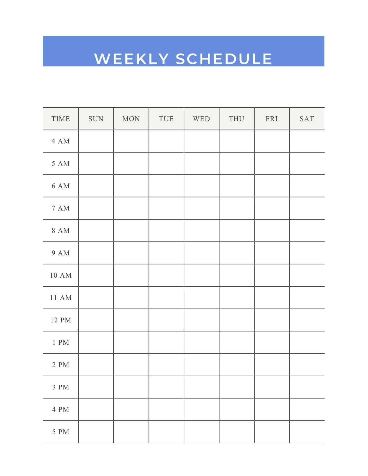 Digital Schedule Planner Template