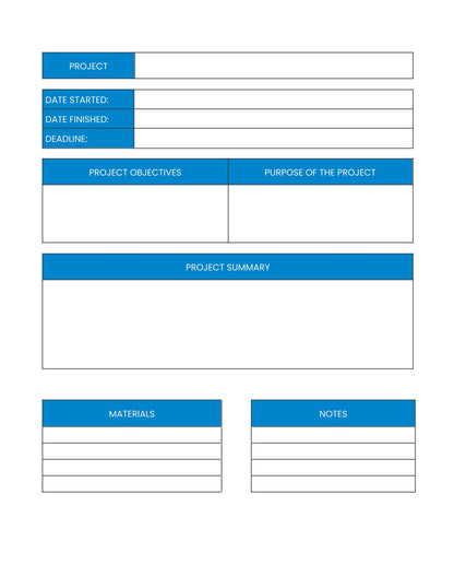 Free Project Management Planner Template