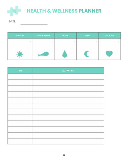 Free Health Vitamins Planner Template