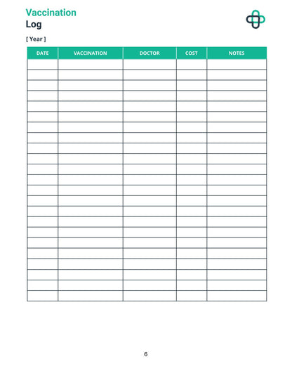 Free Medical Health Planner Template