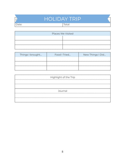 Free Holiday Story Planner Template