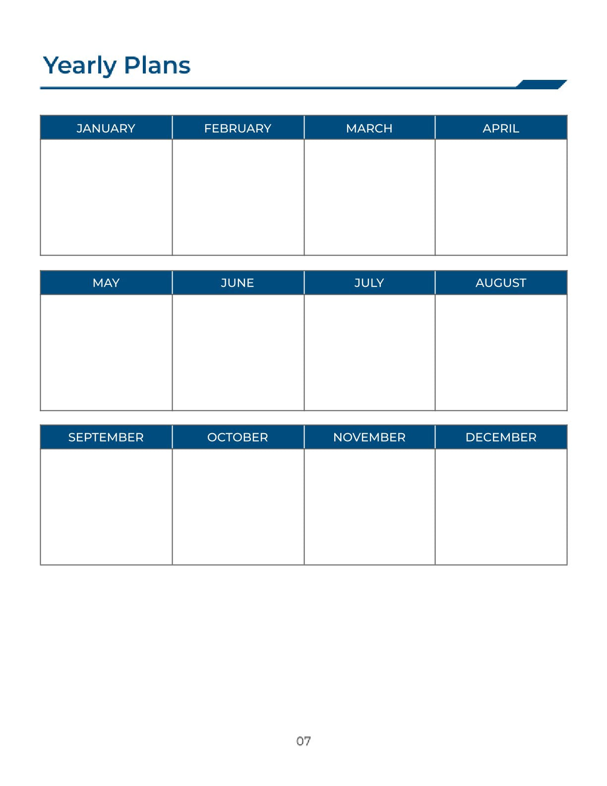 Free Printable Work Planner Template