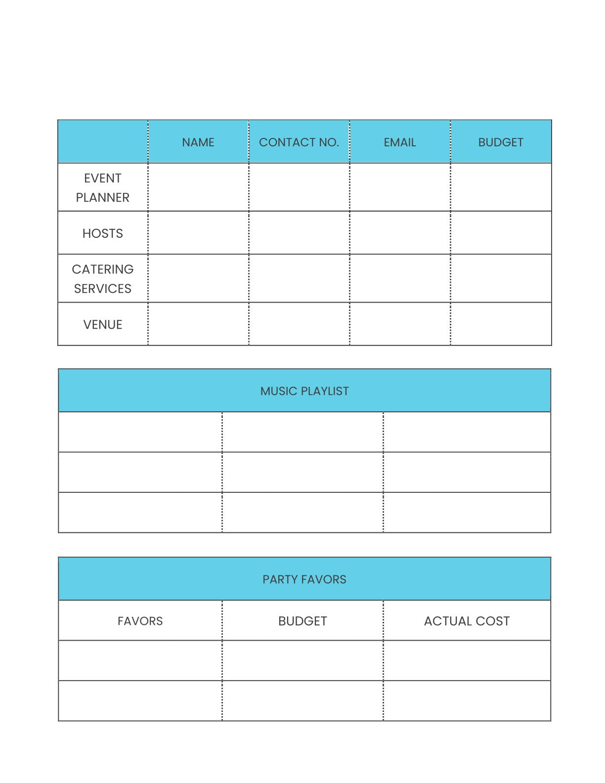 Free Kids Birthday Party Planner Template