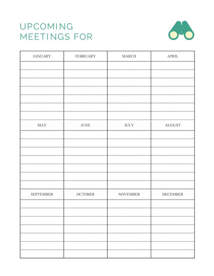 Free Trip Meeting Planner Template