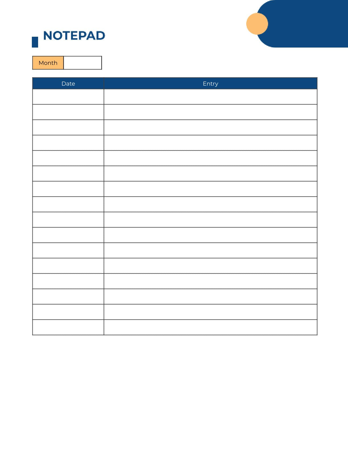 Free Employee Work Planner Template