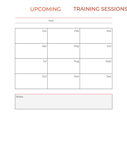 Free Monthly Training Planner Template