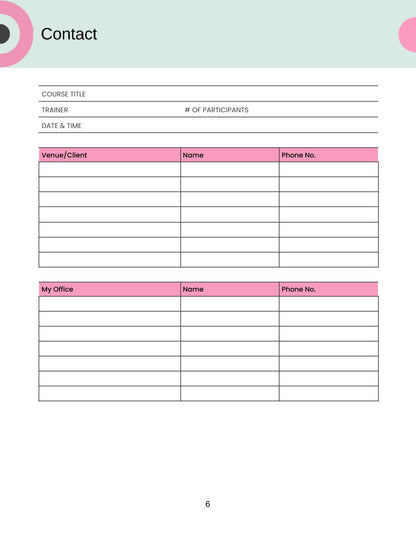 Free Employee Training Planner Template