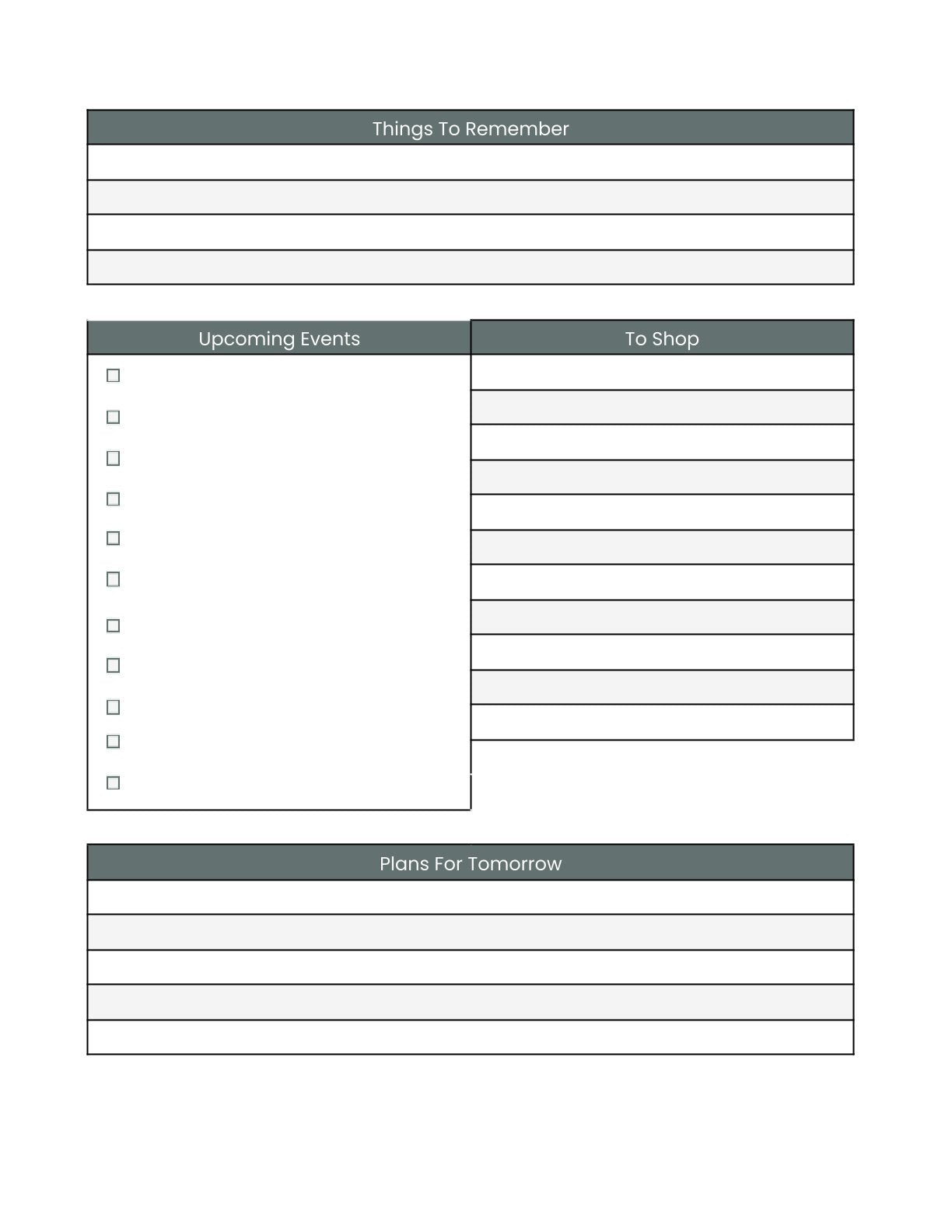 Free Family Schedule Planner Template