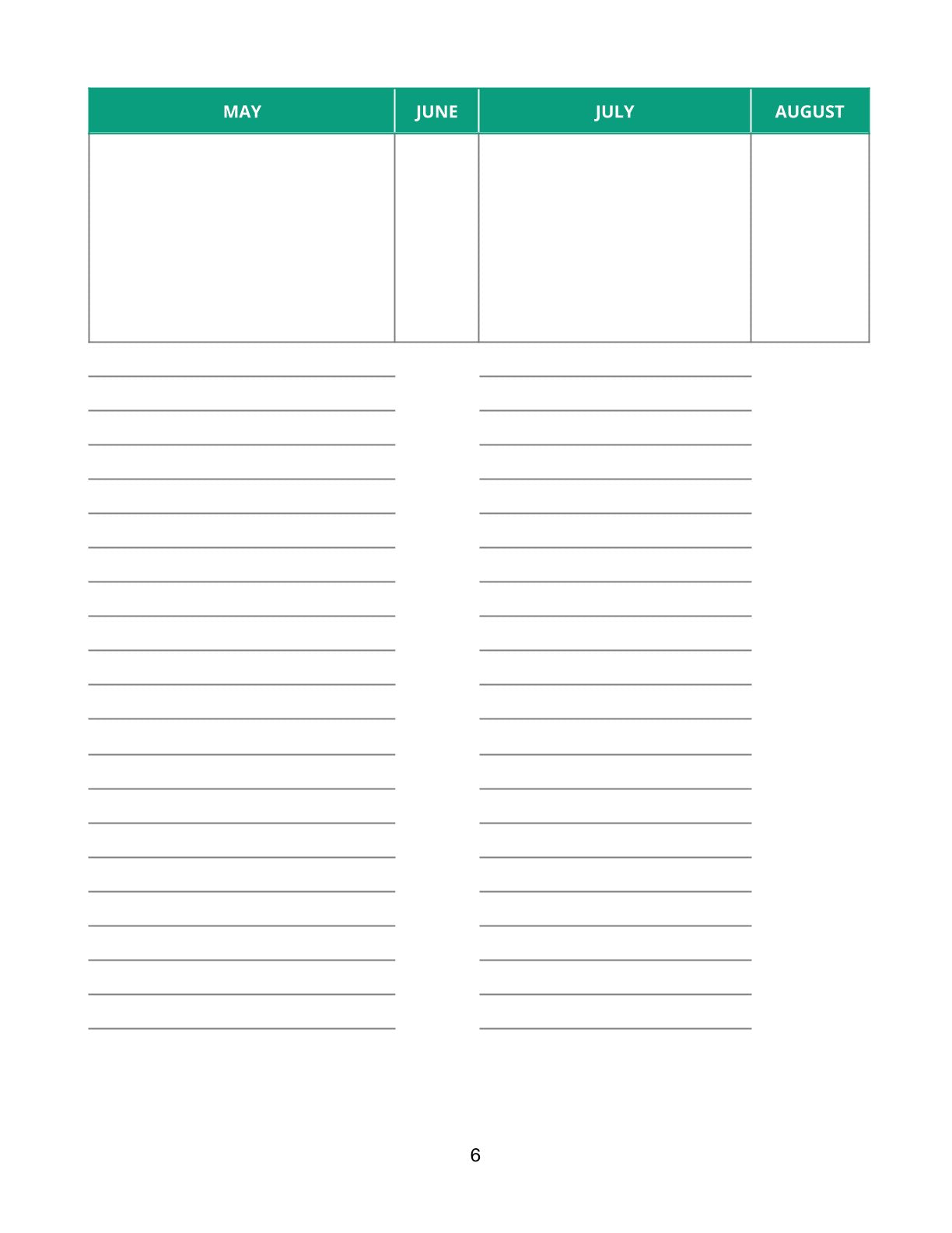 Free Family Medical Planner Template