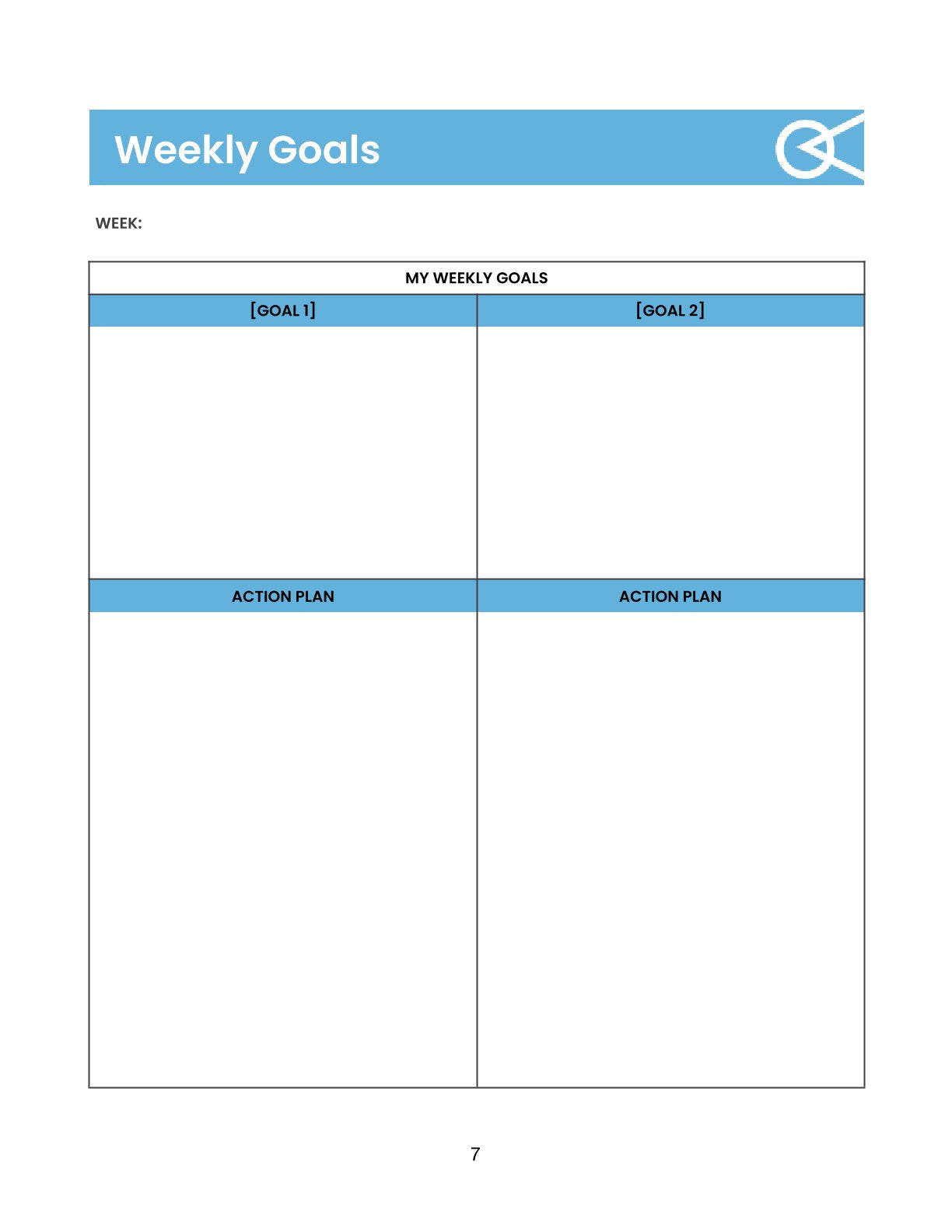 Free Weekly Personal Planner Template