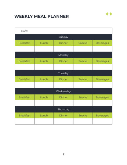 Free Fitness Training Planner Template